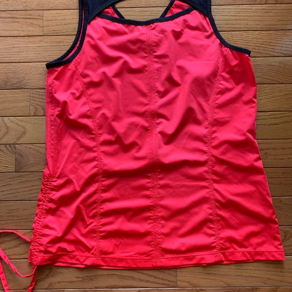 TAIL coral & black womens mesh activewear tank top - Picture 2 of 3